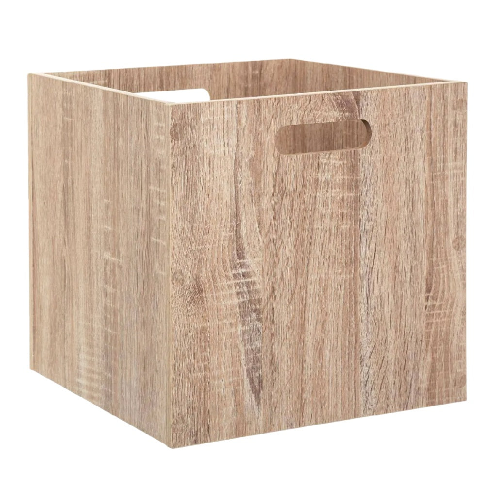 Vierkante Opbergbox in Eiken-look met Handvaten