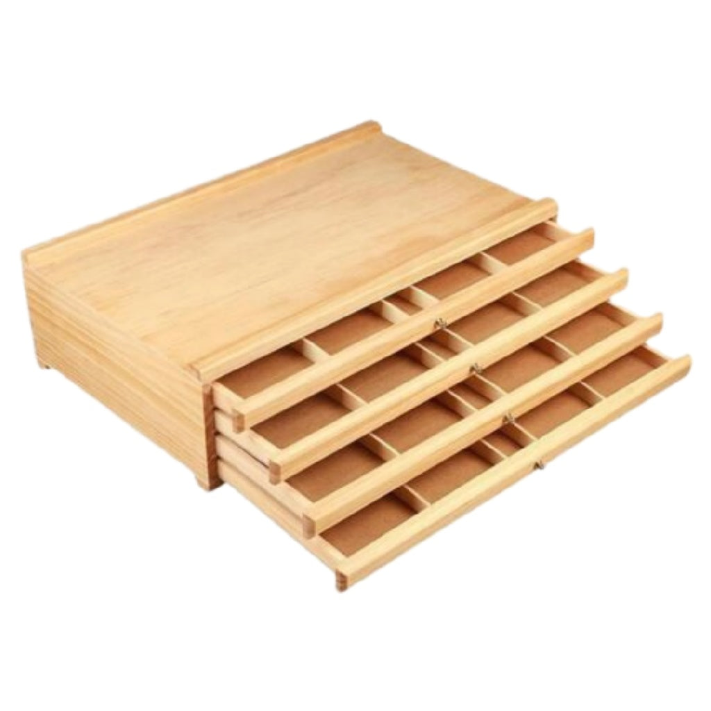 Professionele Houten Tekenkast met 4 Laden en Compartimenten